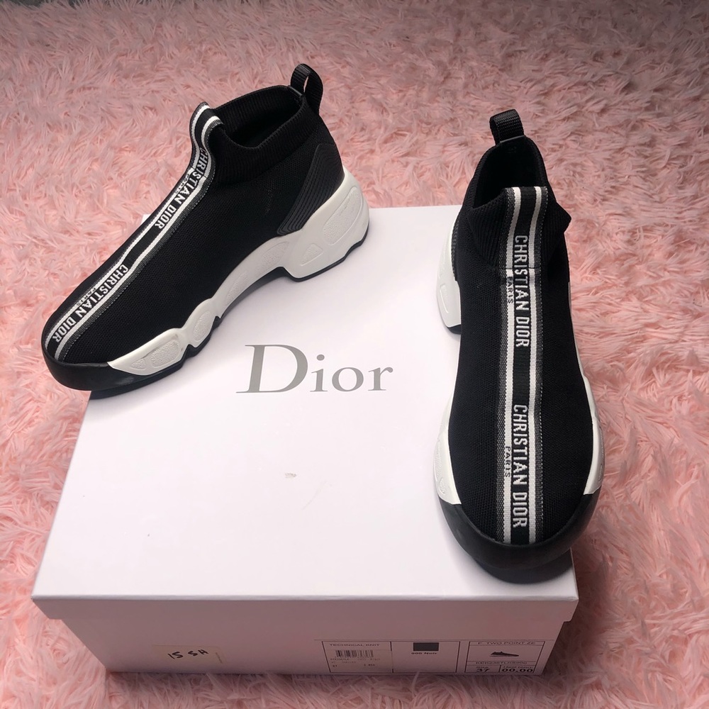 Christian Dior Black and White Sneakers Sz 7